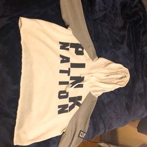 Size large PINK cropped hoodie